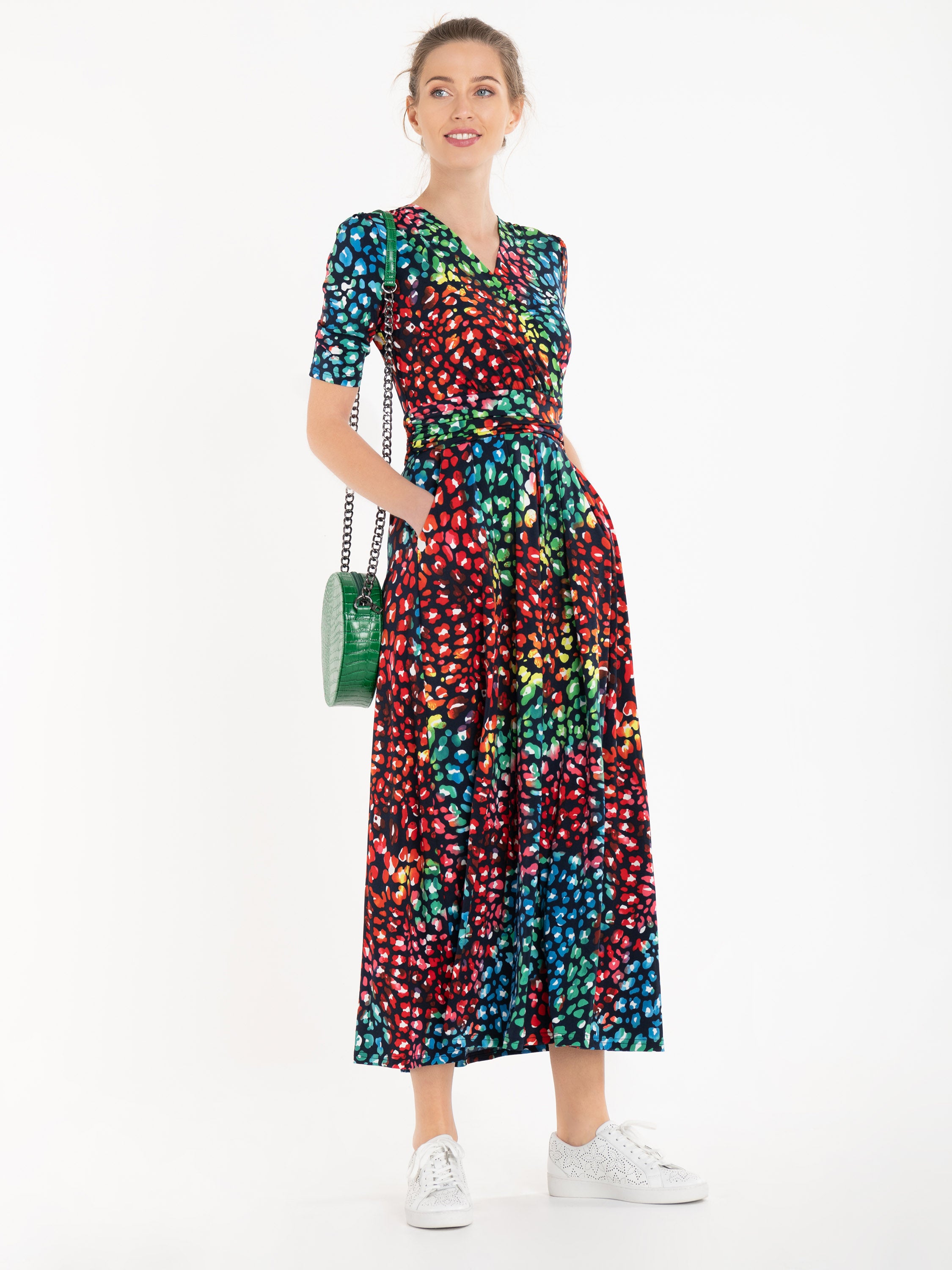 Jolie Moi Denise Maxi Dress, Navy/Multi