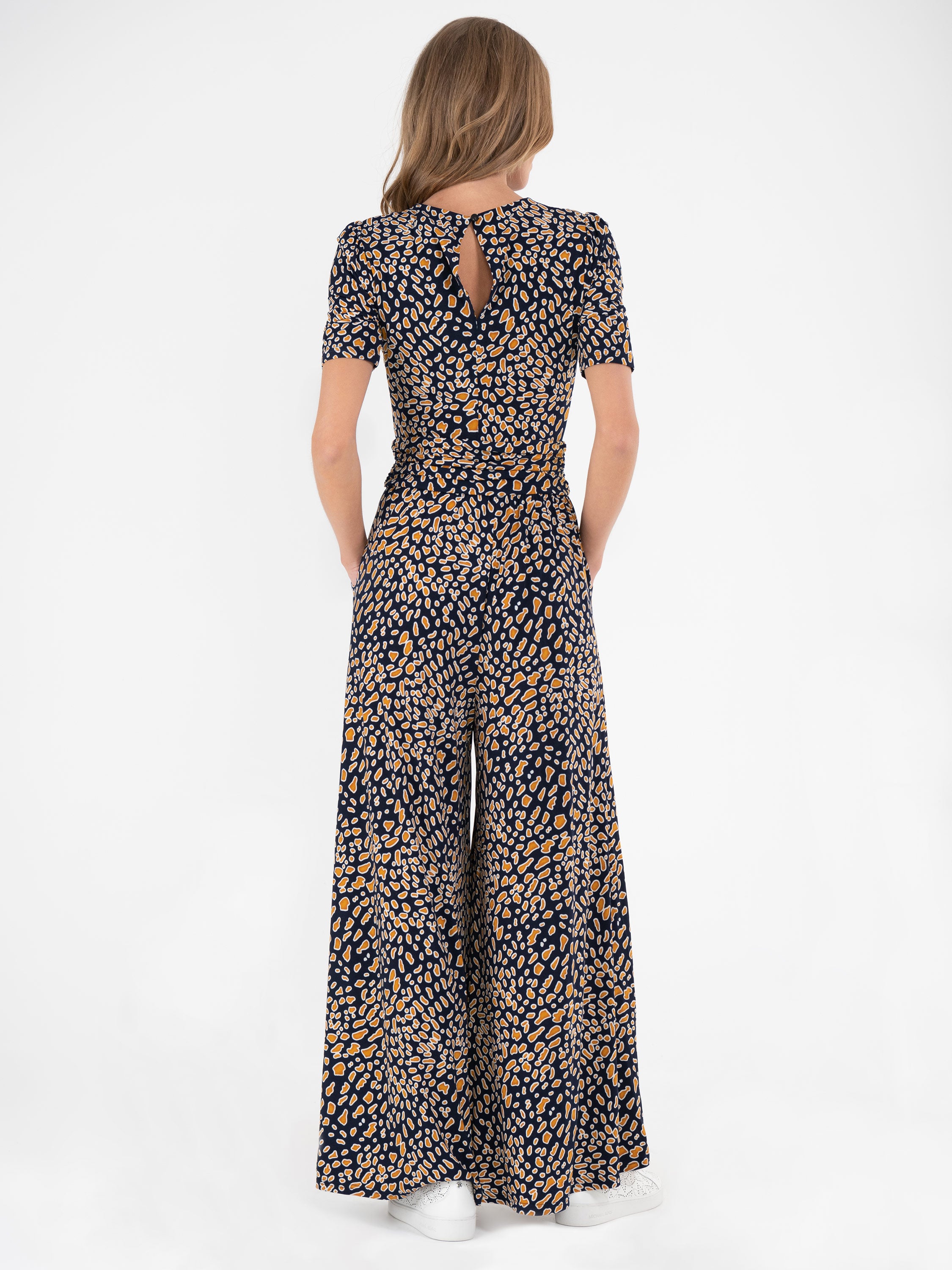 Bailee Wide Leg Jumpsuit, Brown Animal