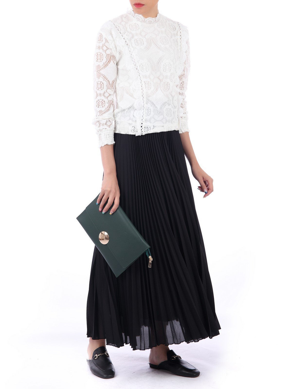 jolie moi pleated maxi skirt