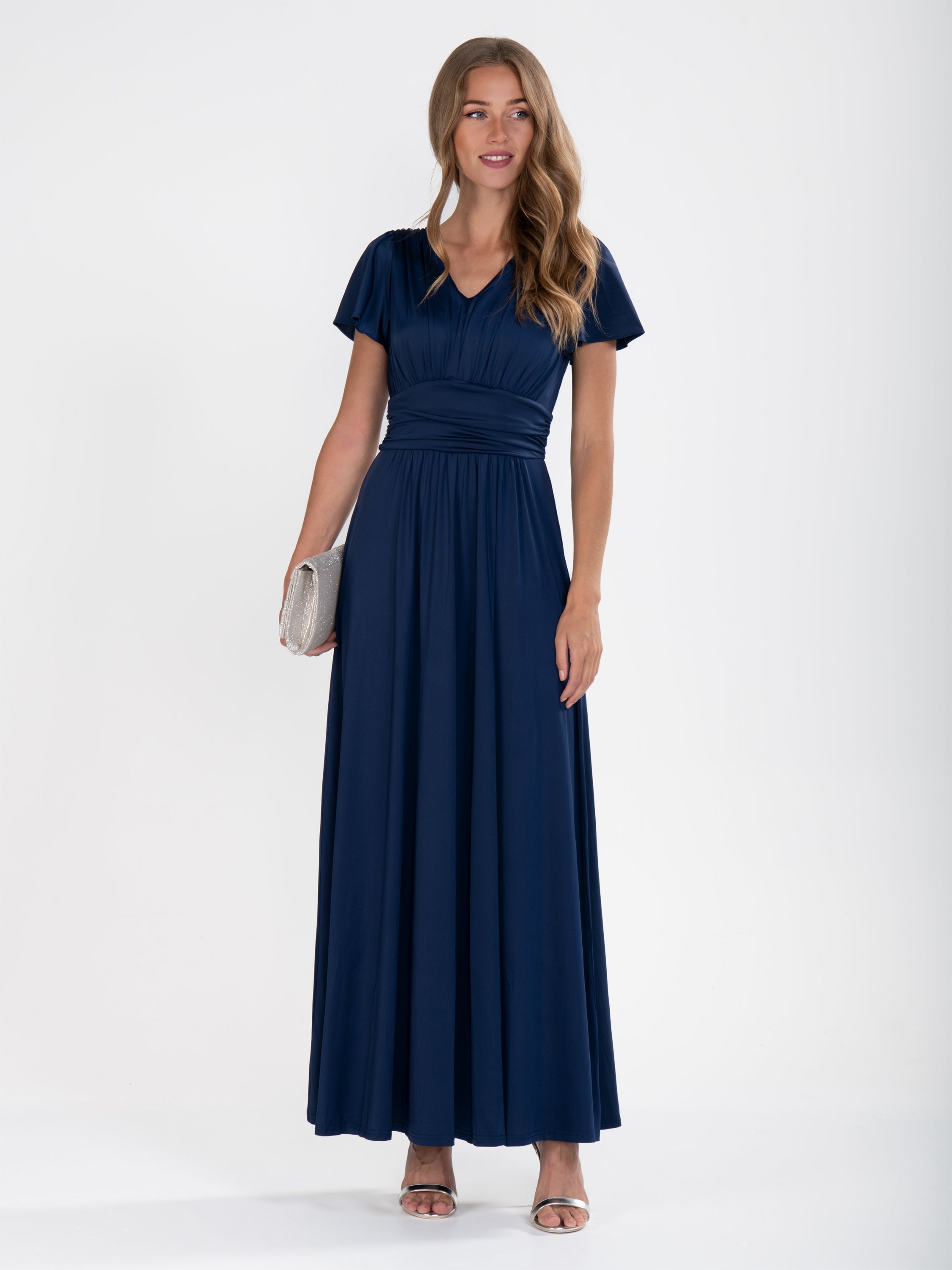 Cap Sleeve Jersey Maxi Dress , Navy