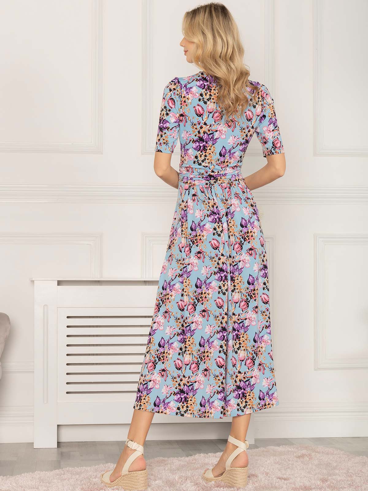 Jolie Moi Gillian Floral Maxi Dress, Light Blue