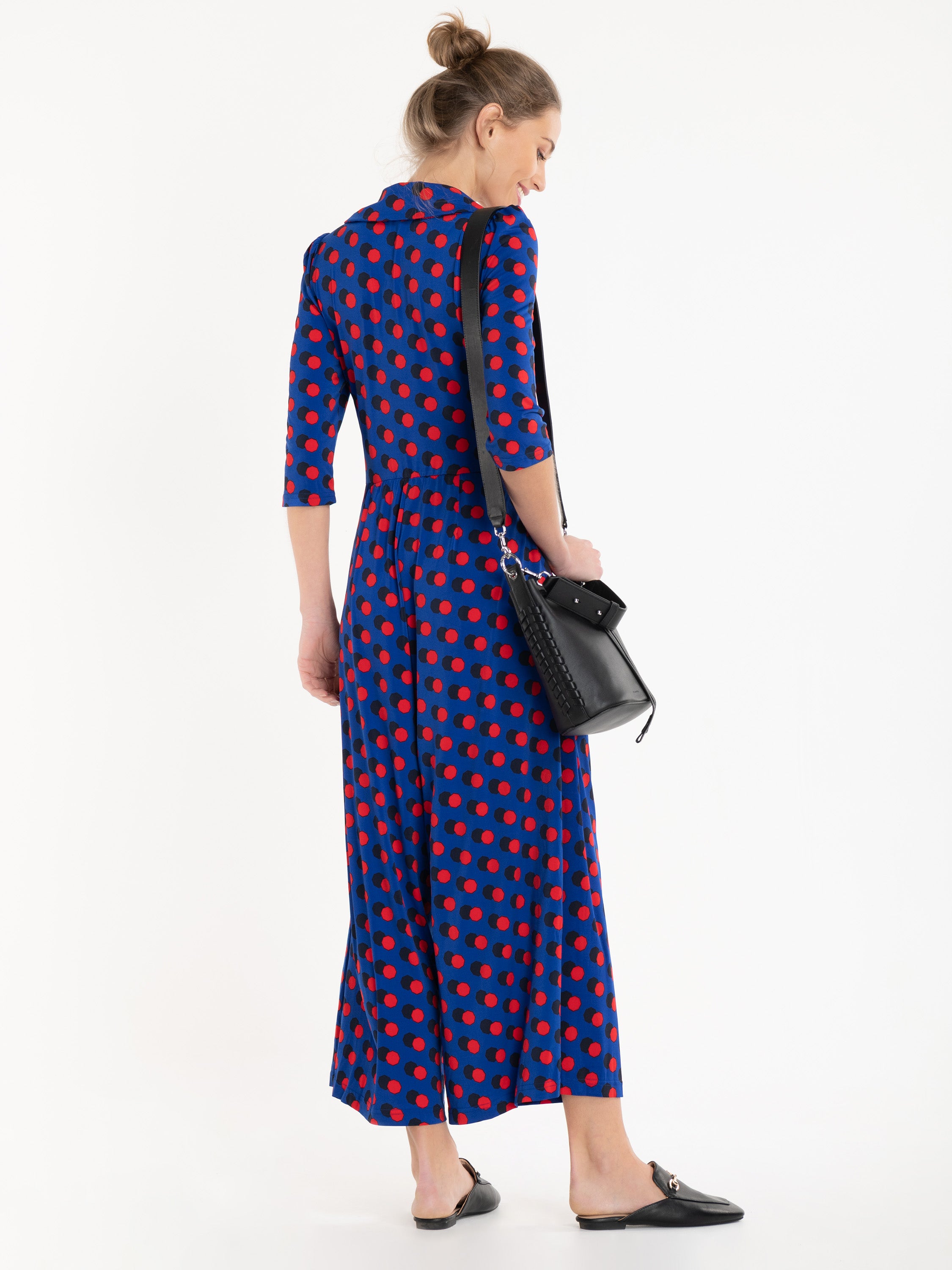 Jolie Moi Melissa Jumpsuit, Royal Polka