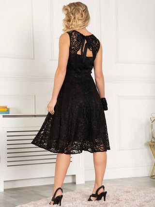 Cindy Lace Bodice Pleated Dress, Black – Jolie Moi Retail
