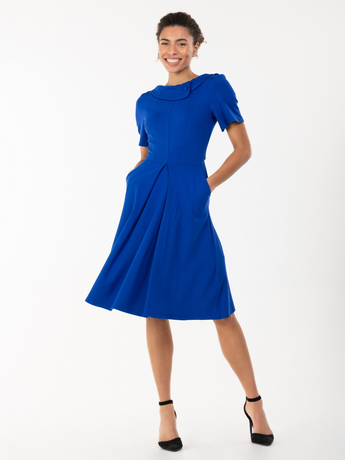 Jolie Moi Bay Peter Tea Dress,  Royal Blue