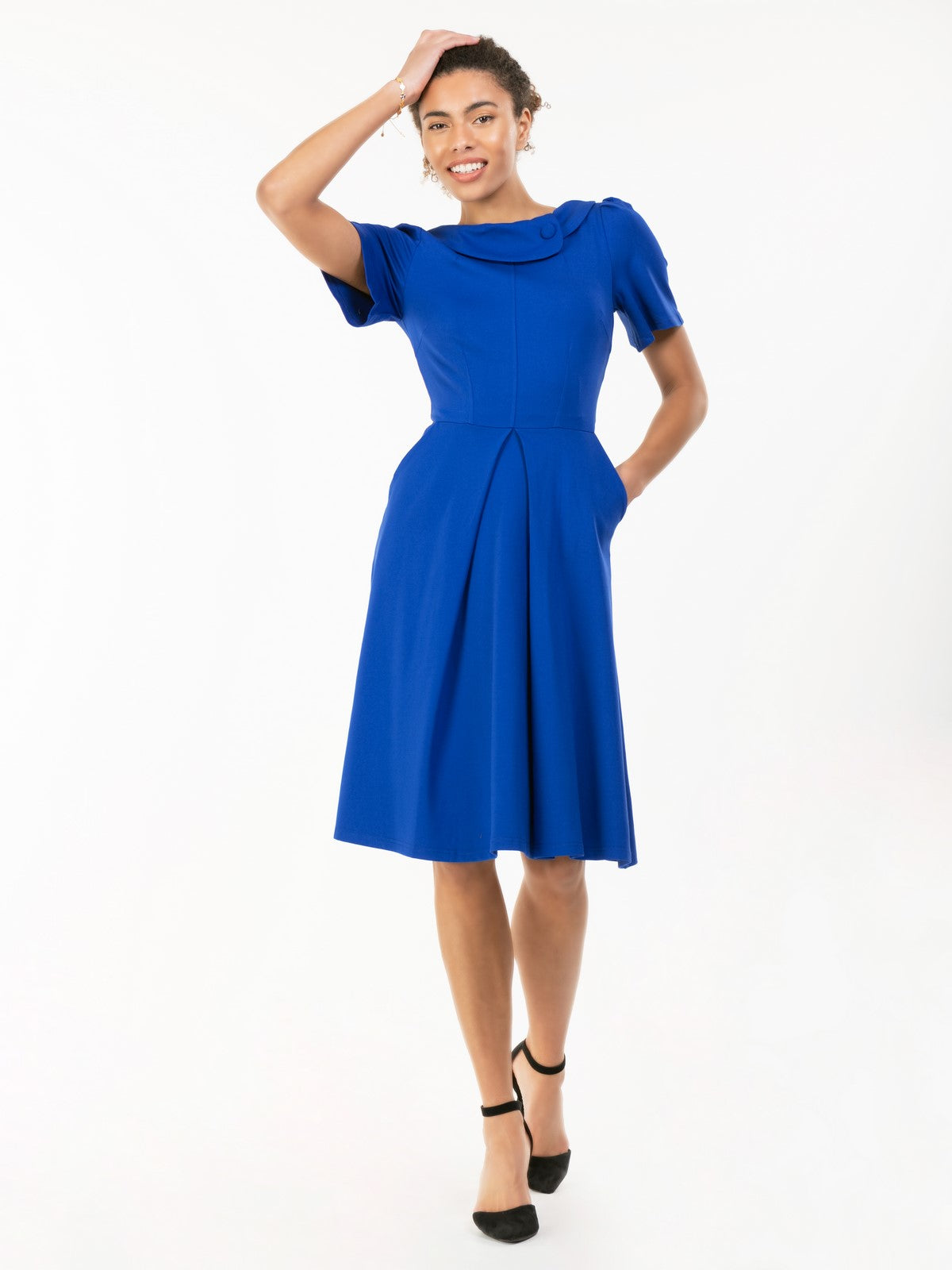 Jolie Moi Bay Peter Tea Dress,  Royal Blue