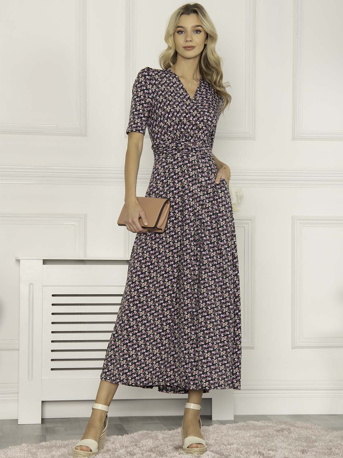 Jolie Moi Beatrice Jersey Maxi Dress, Green Floral