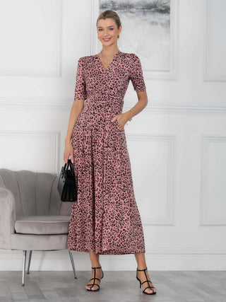 Jolie Moi Vivian Long Sleeve Dress, Pink Animal – Jolie Moi Retail