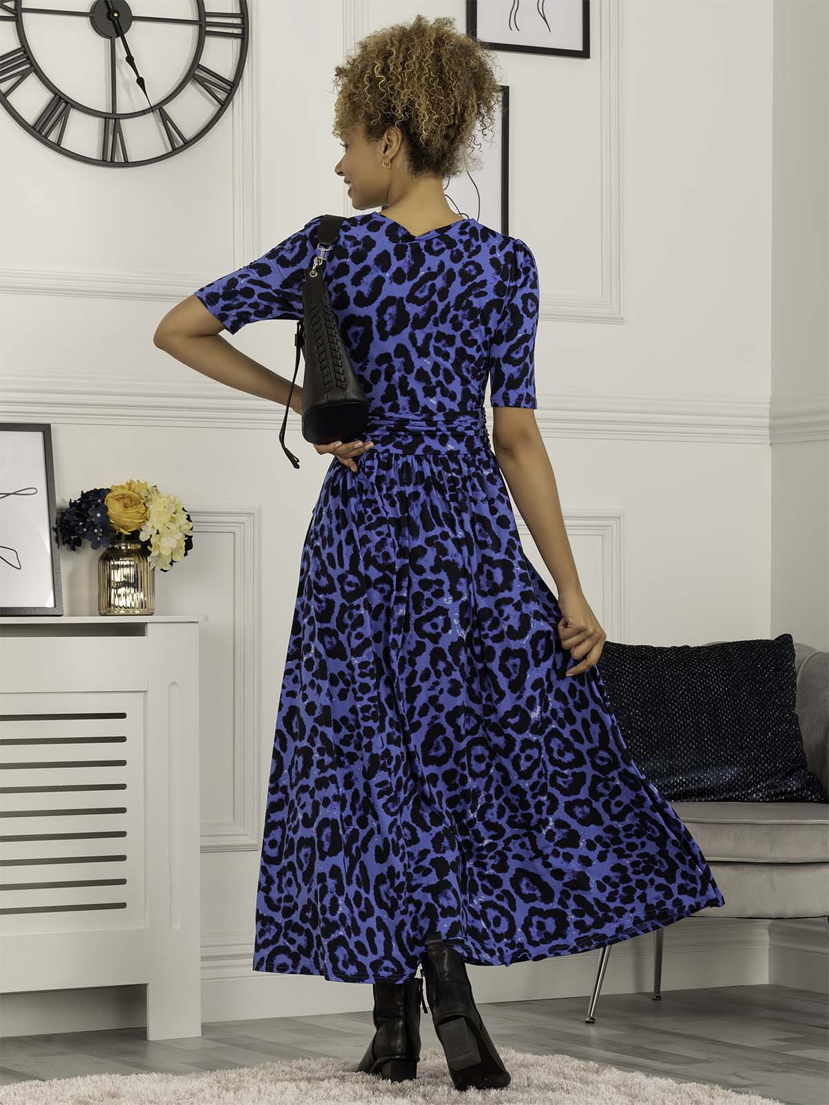 Jolie Moi Beatrice Jersey Maxi Dress, Blue Animal