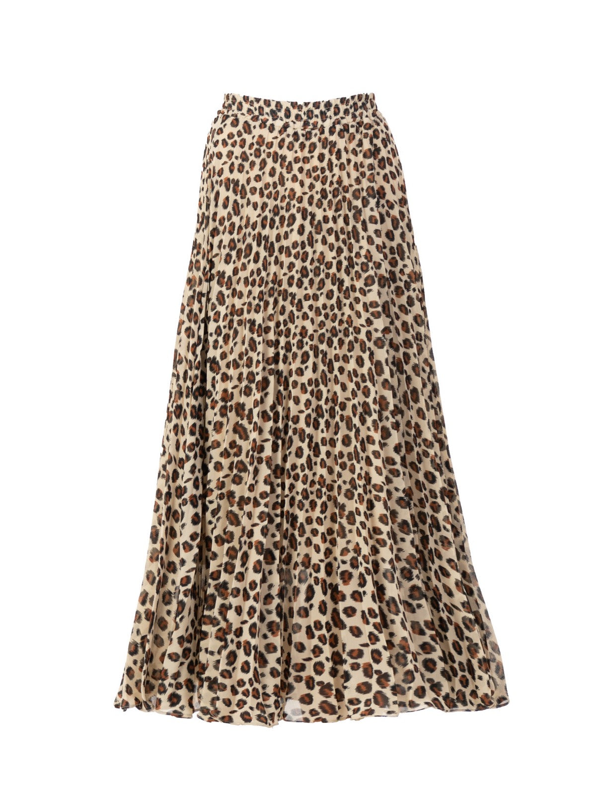 Jolie Moi Leopard Print Chiffon Skirt, Beige Leo