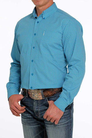 CINCH LIGHT BLUE GEOMETRIC PRINT BUTTON-DOWN WESTERN SHIRT – Toms Boot &  Western Wear