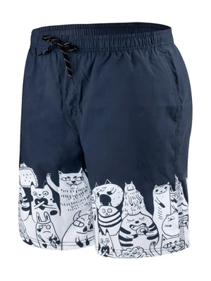 Cartoon Animals Print Swim Shorts - Waves And Trunks