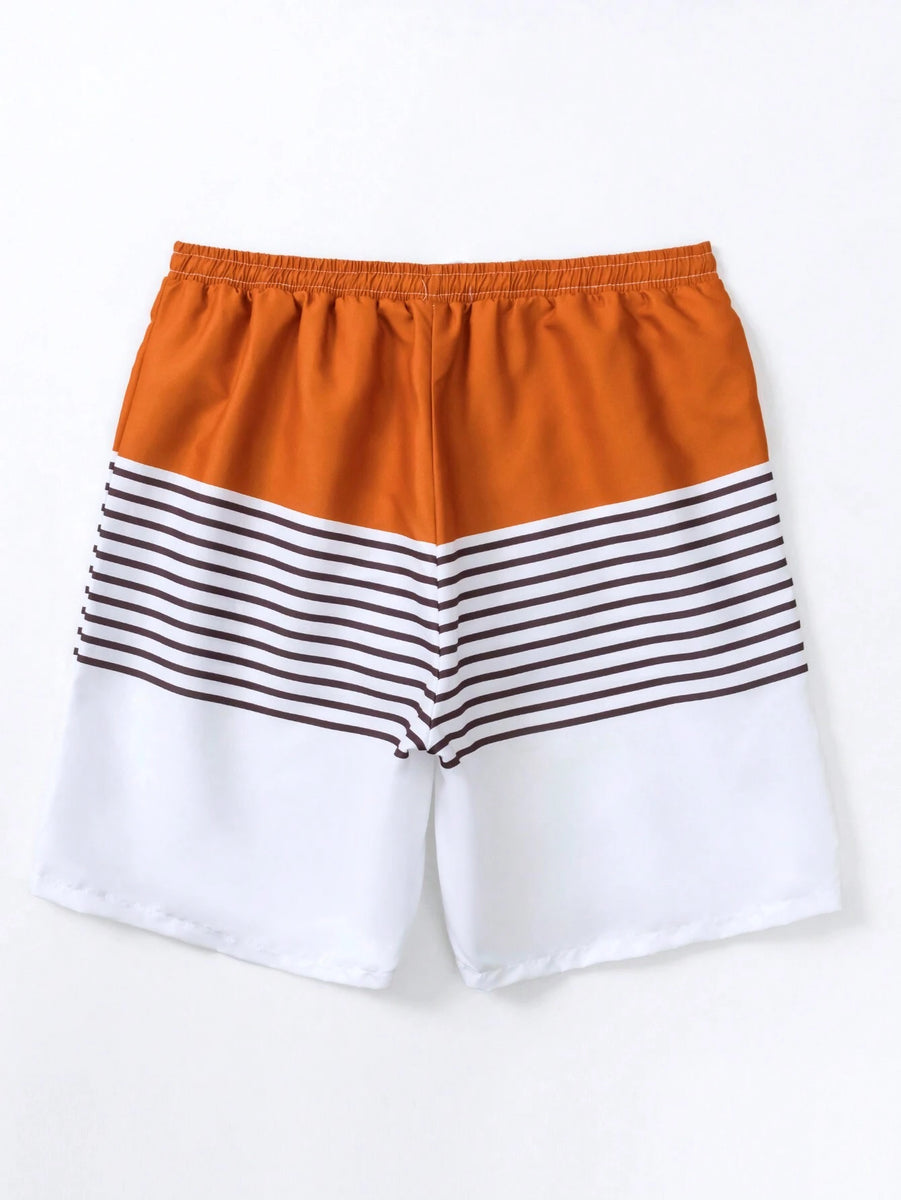 Drawstring Waist Shorts Waves And Trunks