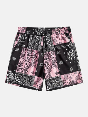 Paisley Drawstring Print Shorts - Waves And Trunks