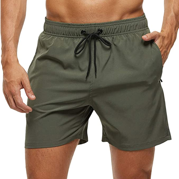 Men's Swim Trunks Quick Dry Beach Shorts with Zipper Pockets and Mesh ...