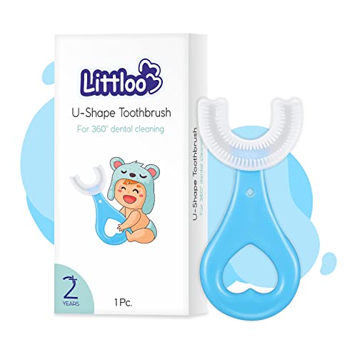 LITTLOO U-shaped Kids Toothbrush - Pack of 1(Blue)