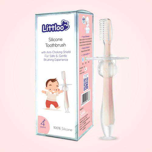 Silicone Toothbrush with Anti-Choking (Multicolour)