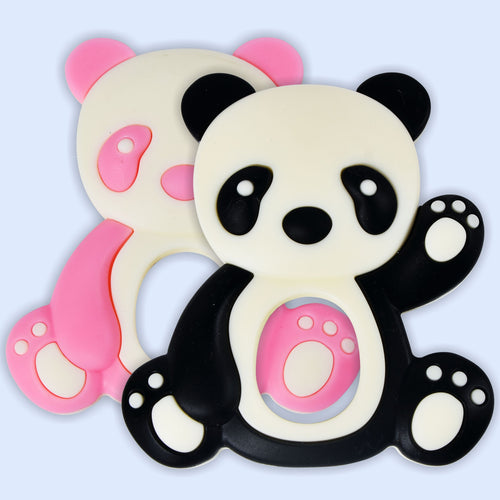 Littloo Panda teether (Black, Pink) - Pack of 2