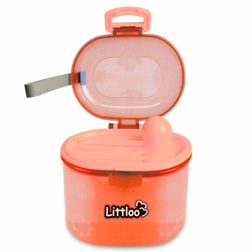 Littloo Baby Formula Box with Spoon and Fork | Pink