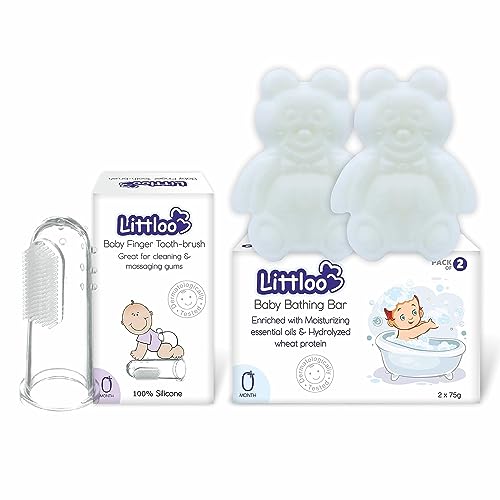 LITTLOO Silicone Baby Finger Toothbrush and Bathing Soap (Toothbrush + Soap)