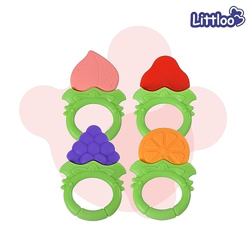 Littloo Baby Teether (Fruit-Shape) - Pack of 4
