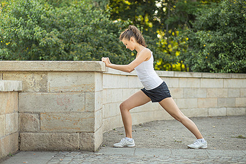 Calf stretch to alleviate heel pain