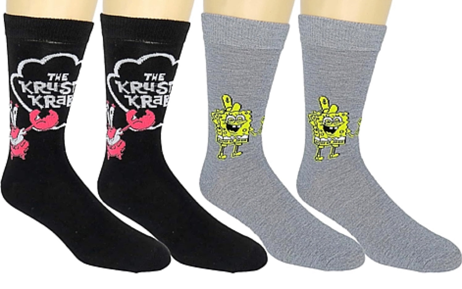 SPONGEBOB Men’s 2 Pair Of Socks MR. KRABS & SPONGEBOB ‘THE KRUSTY KRAB’