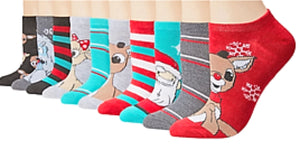 DISNEY - LILO AND STITCH Christmas - No Show Socks - 6 Pairs - Size 4-10 -  New on eBid United States