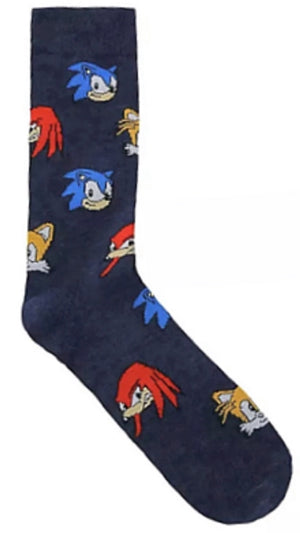 SONIC THE HEDGEHOG MEN'S SHADOW 360 CREW SOCKS BIOWORLD BRAND