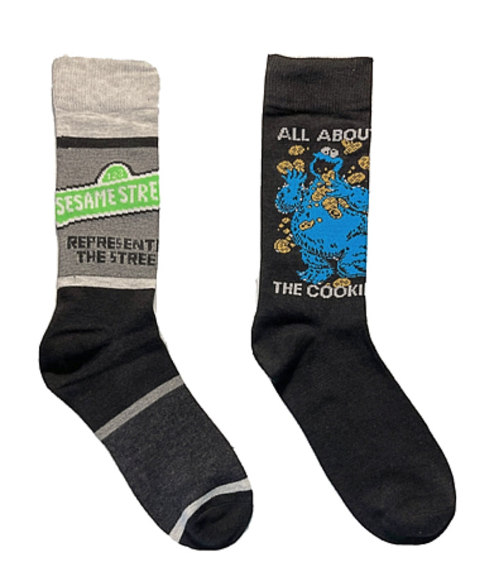 SESAME STREET Men’s 2 Pair Of COOKIE MONSTER Socks ‘ALL ABOUT THE ...