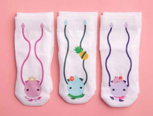 SQUID SOCKS Brand Unisex INFANT/TODDLER 3 Pair Of STAY ON Socks 'CHASE  COLLECTION