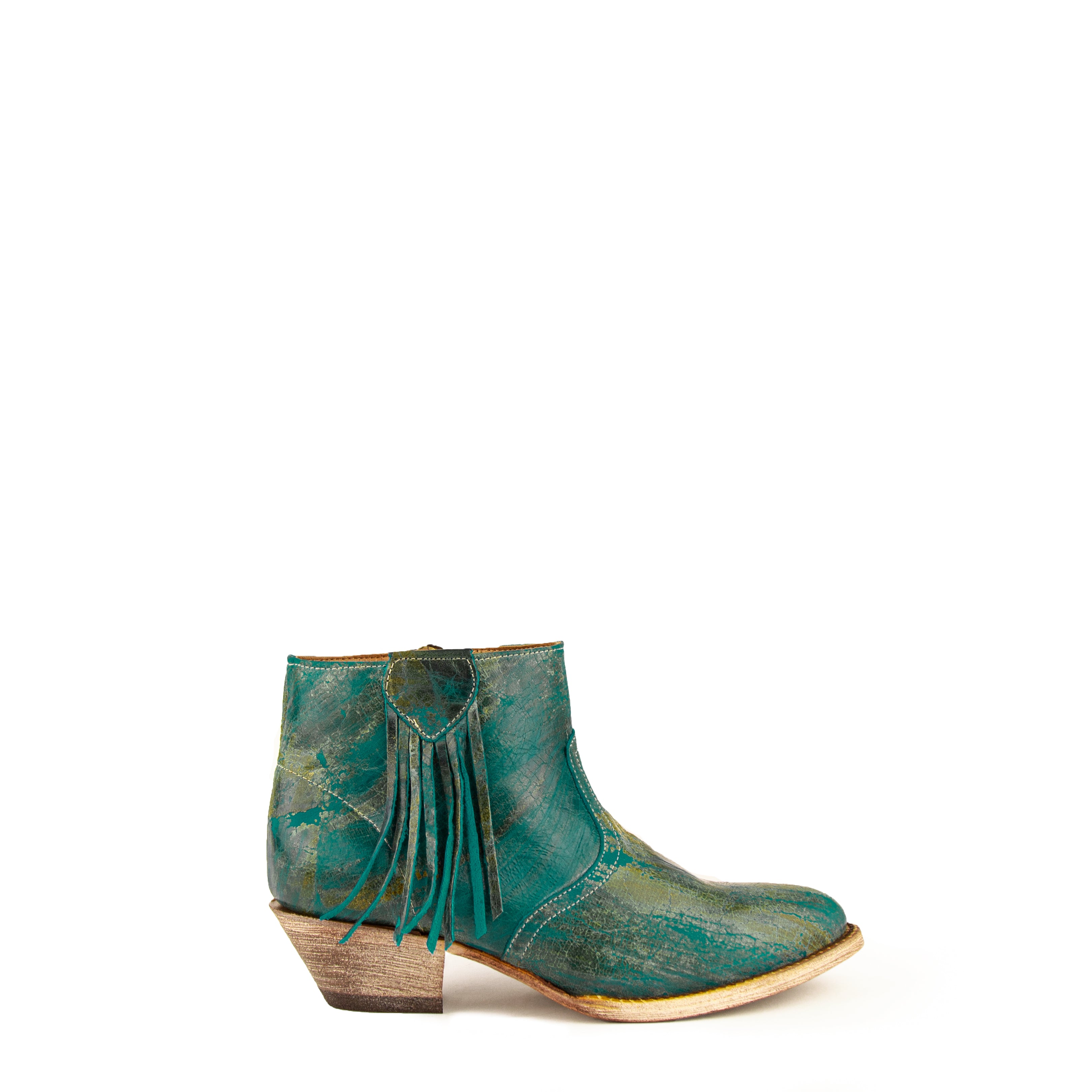 turquoise fringe booties