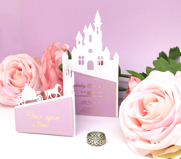 castle cut out invitation