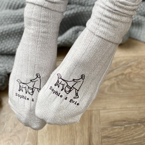 personalised dog mum socks by sole smith on Etsy