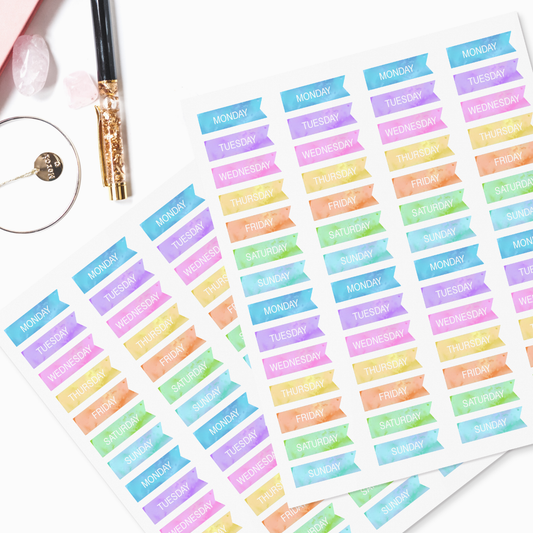 Days of the week printable stickers