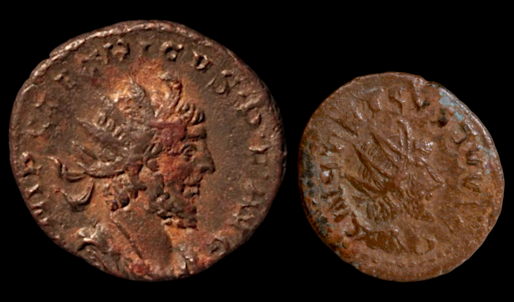 Official and barbarous antoninianus of Tetricus I