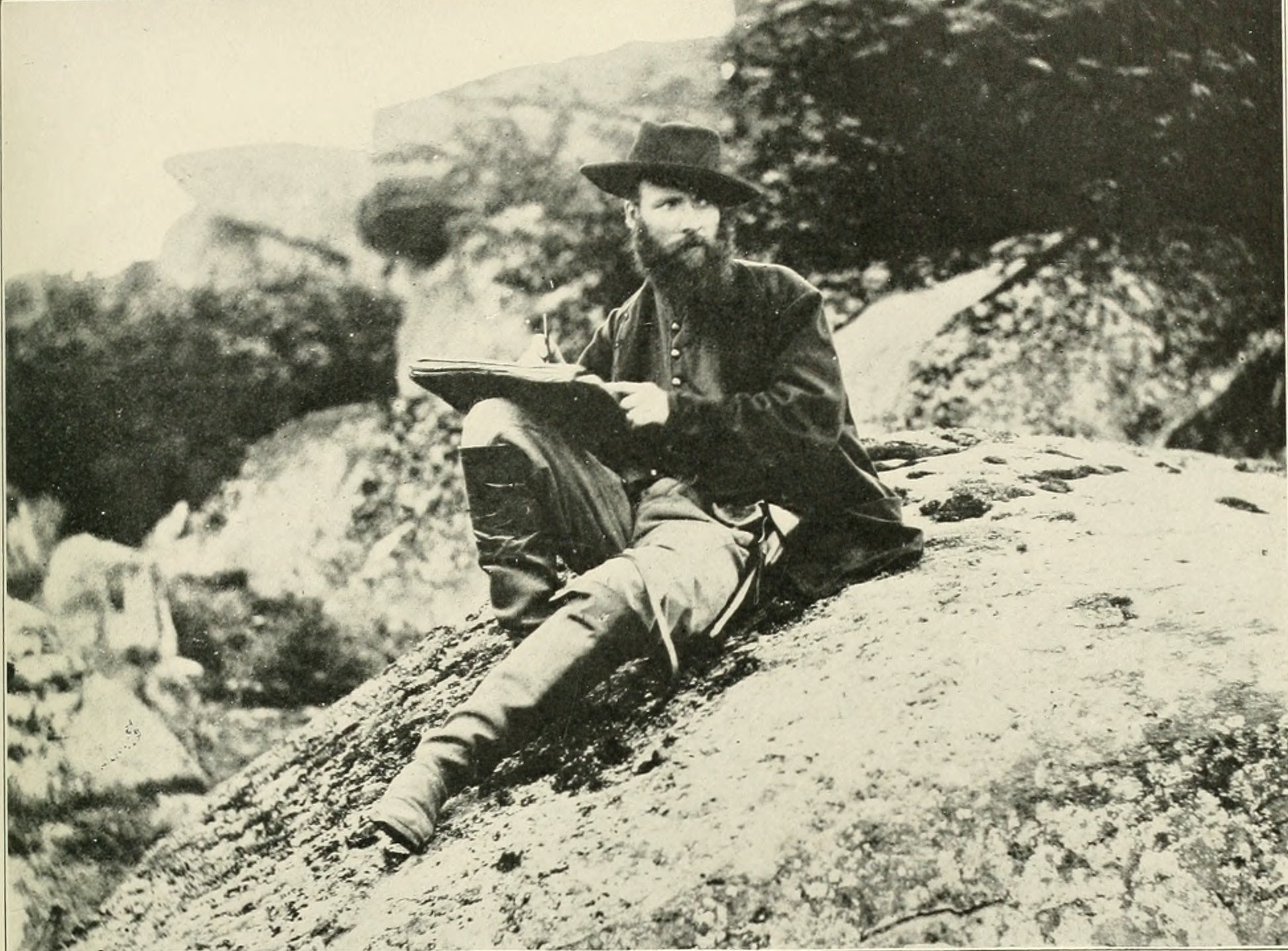 Harper's Weekly artist Alfred Waud sketching the battlefield at Gettysburg