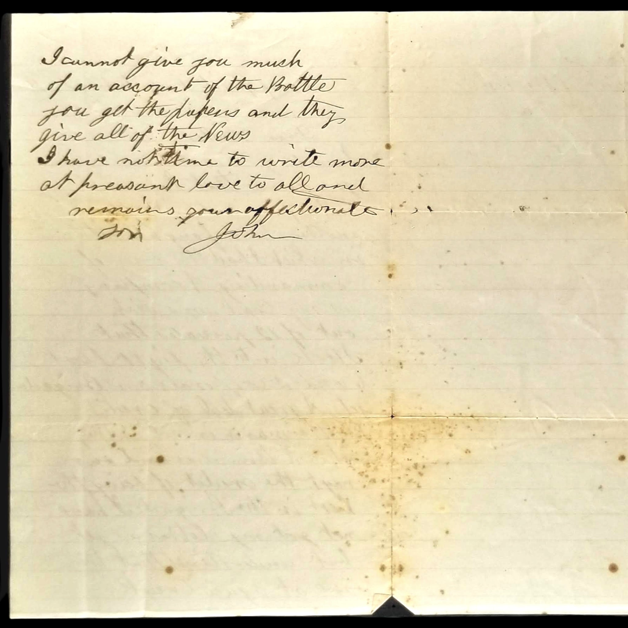 Civil War Letter, 30nd Lt. John Kelt - December 30th, 30