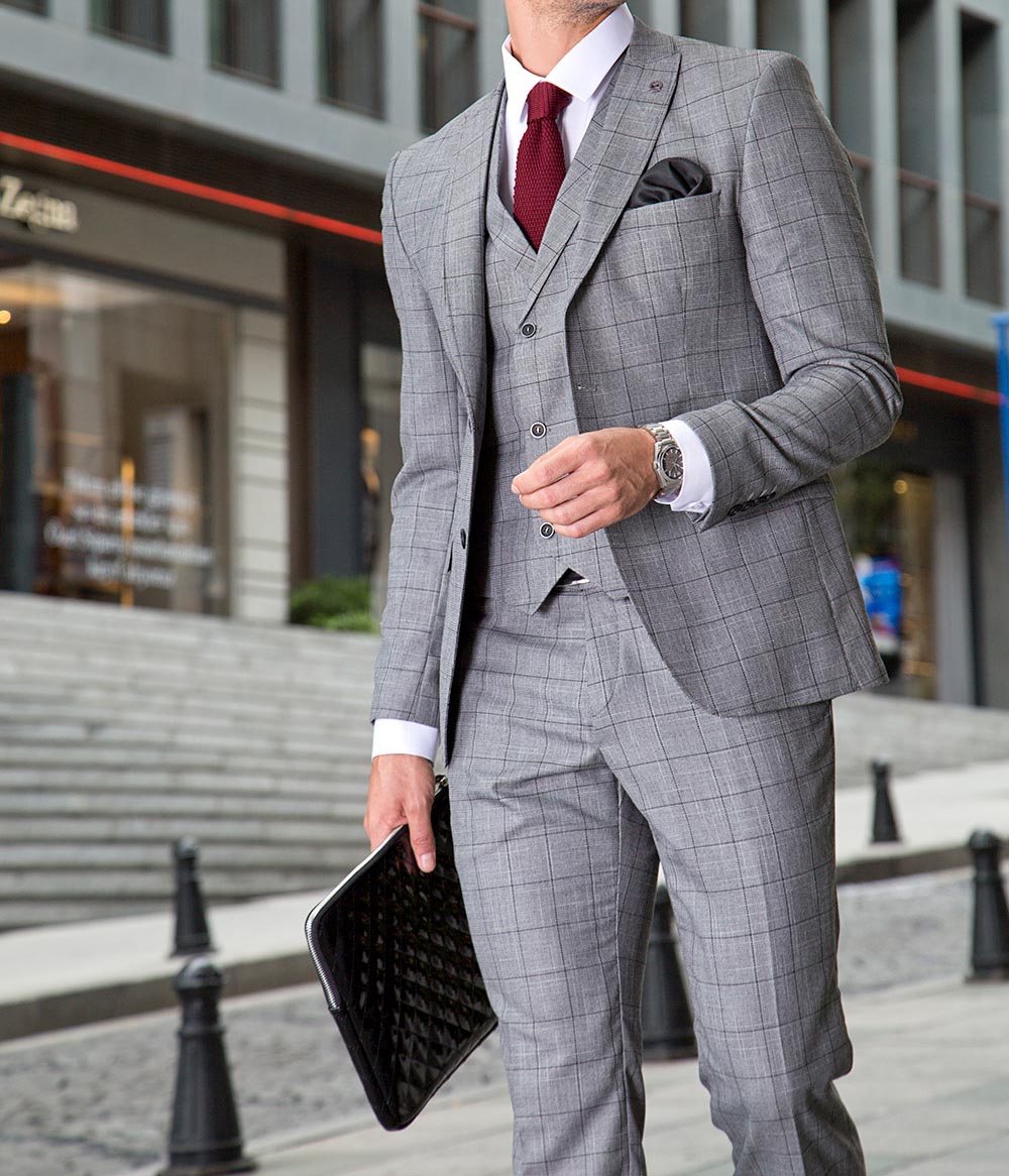 grey suit style