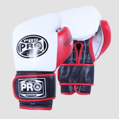 Pro Boxing® Ultimate Hook and Loop Boxing Gloves – White/Black – Pro Boxing  Supplies
