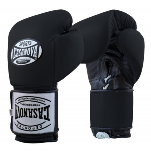Casanova Boxing® Hybrid Boxing Gloves w/ Hook & Loop - Black – Pro ...