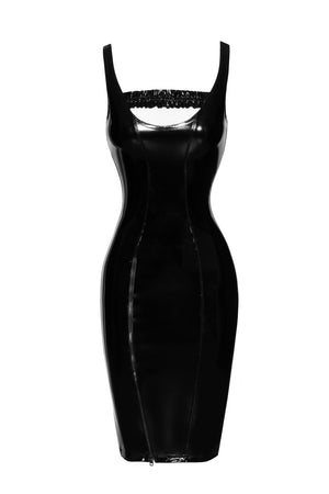 Noir Handmade PVC Midi Dress with Zip