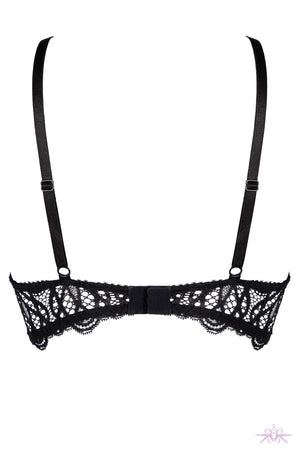Jolidon Angels Black Lace Underwired Sheer Bra at Mayfair Stockings ...