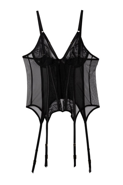 Playful Promises Fallon Black Basque At Mayfair Stockings Basque And Suspender Belts