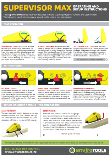 Supervisor MAX Rat Trap Tunnel NZ  Effective & Safe – Enviro Tools