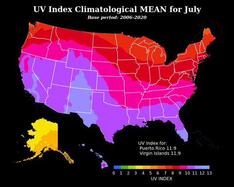 UV Index July in the USA