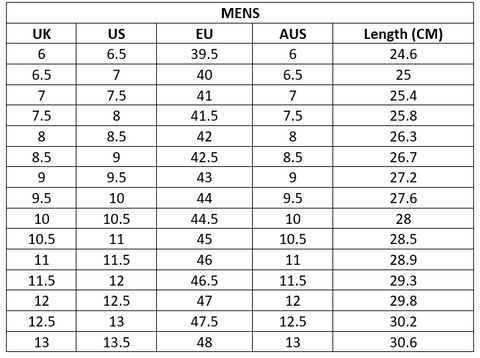 Size Chart – Clarks Official Store 