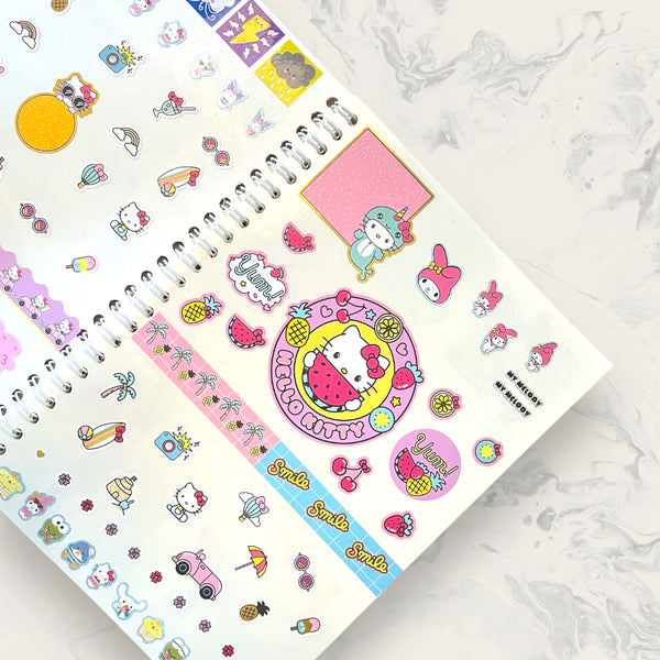 Hello Kitty Stickers with washi tape