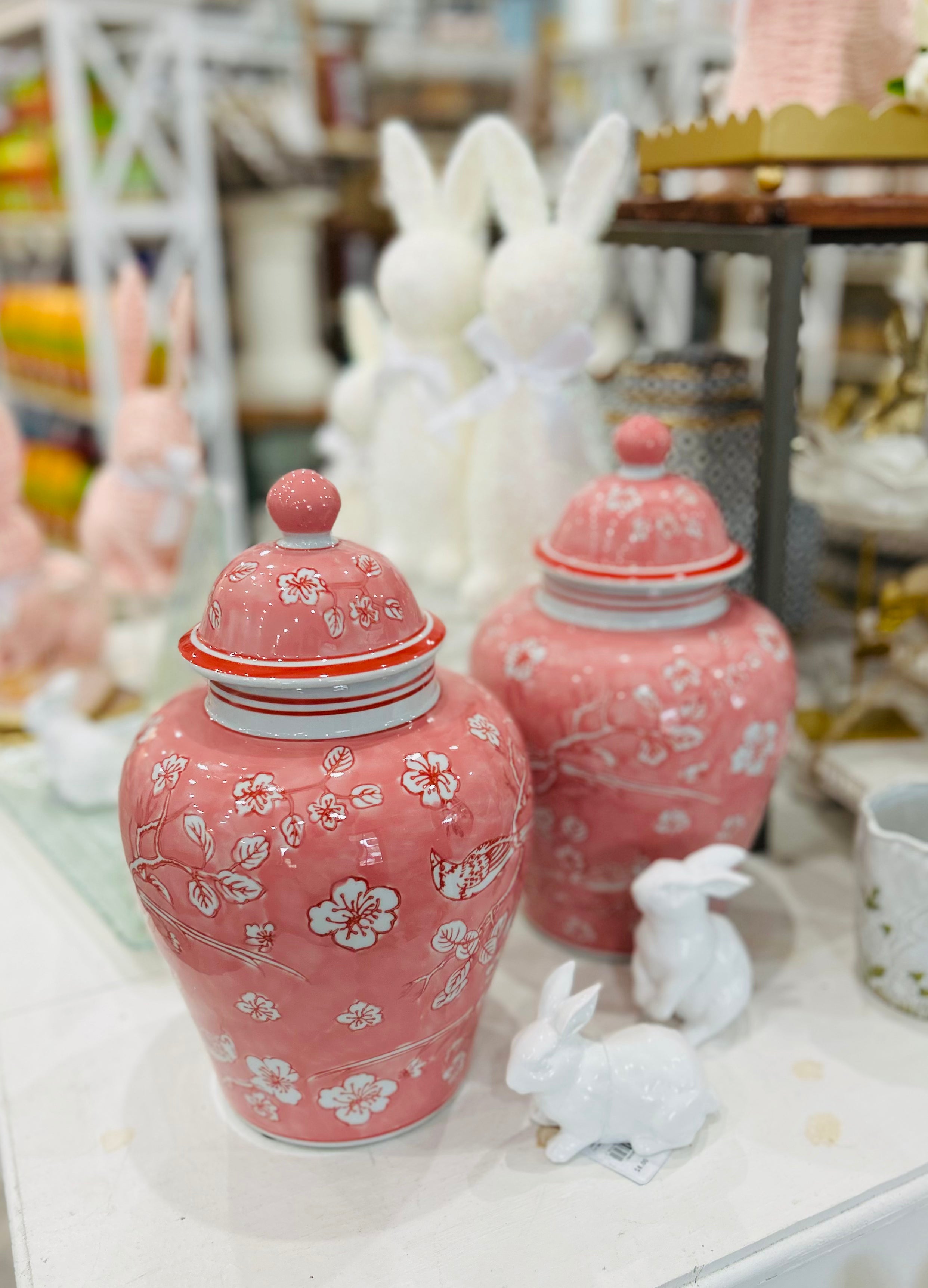 11" Pink Ginger Jar