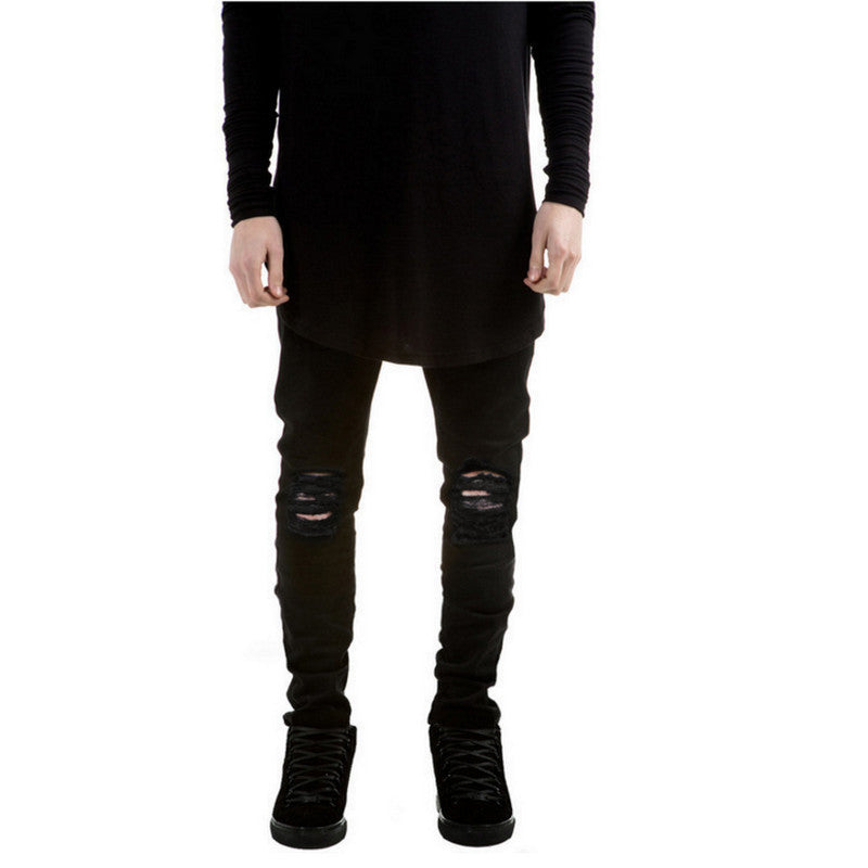 black jeans with holes mens