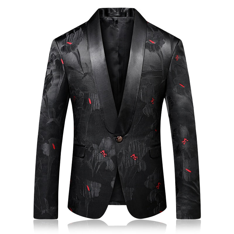 Black Red Slim Wedding Prom Blazers 